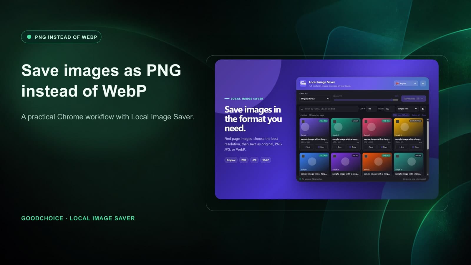 How to Save Images as PNG Instead of WebP in Chrome